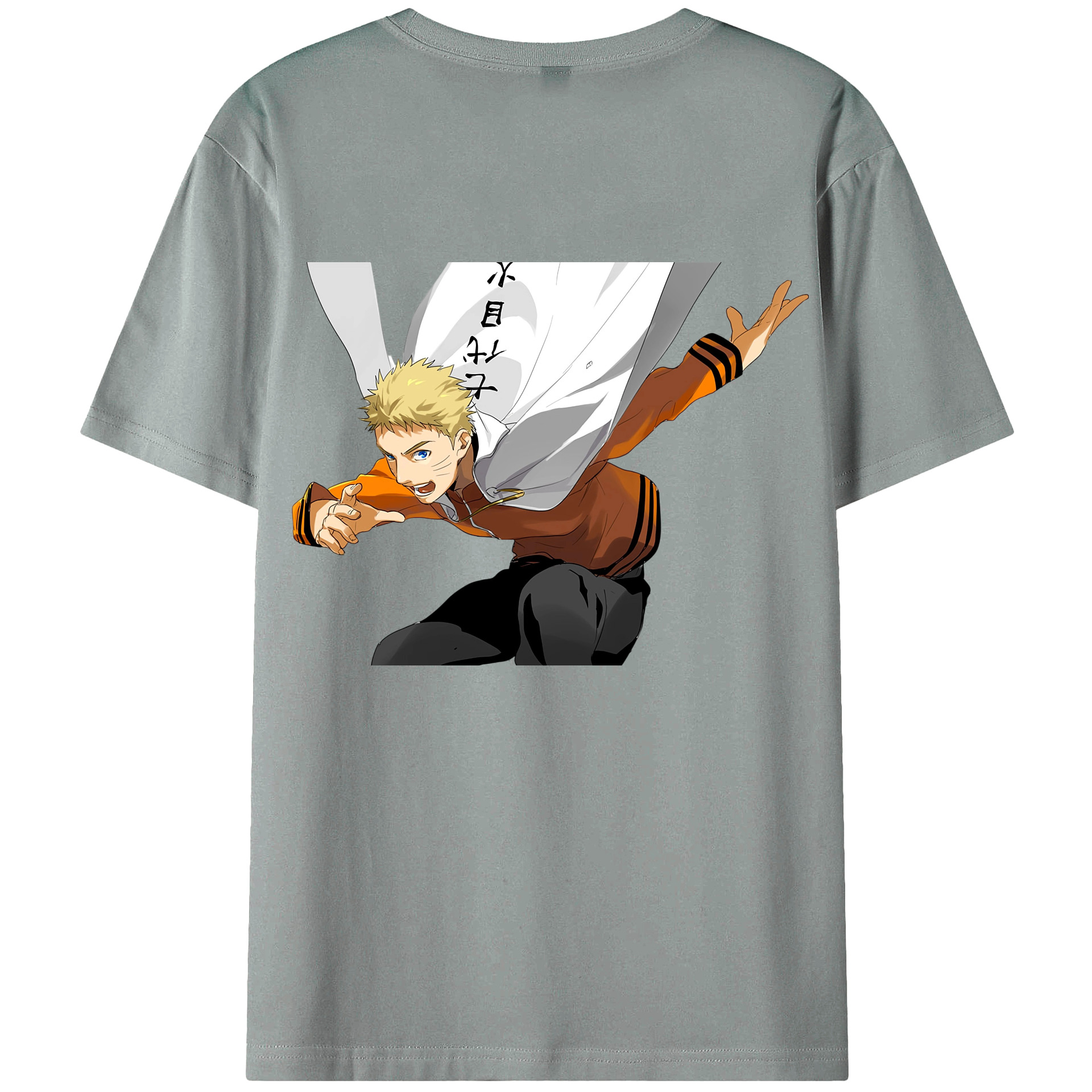 （画像用） NARUTO -ナルト- うずまき ナルト Uzumaki Naruto 綿100％ メンズ半袖Tシャツ（バックプリント） 通気性